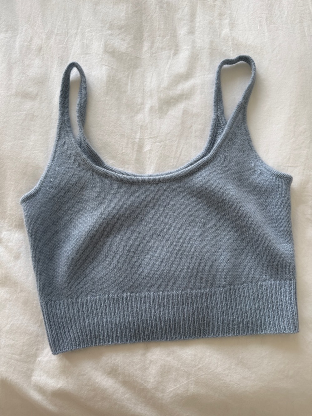 Reformation Light Blue Knit Cropped Tank Top